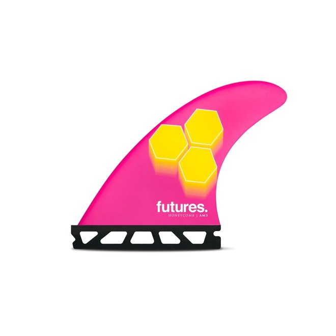 Futures FAM3 Honeycomb Thruster Fins Pink/Yellow Small