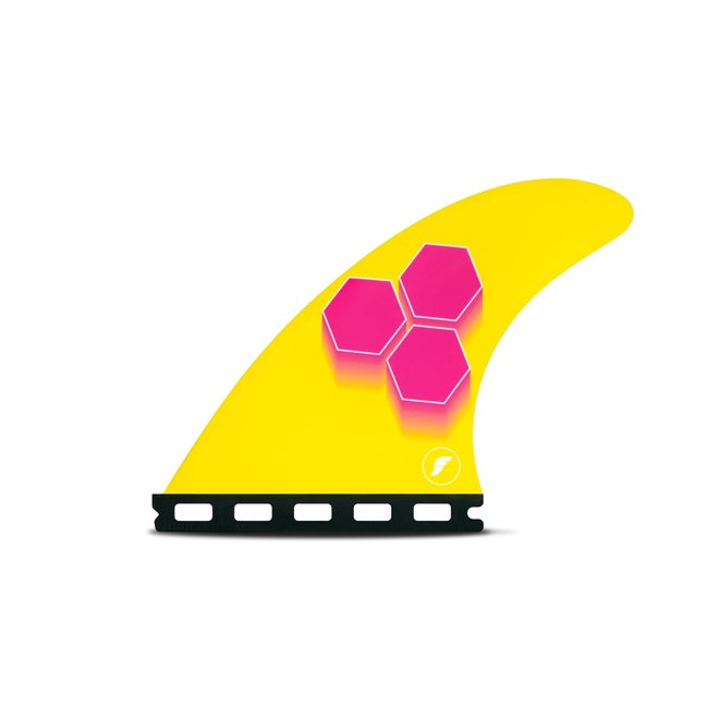 Futures FAM3 Honeycomb Thruster Fins Pink/Yellow Small