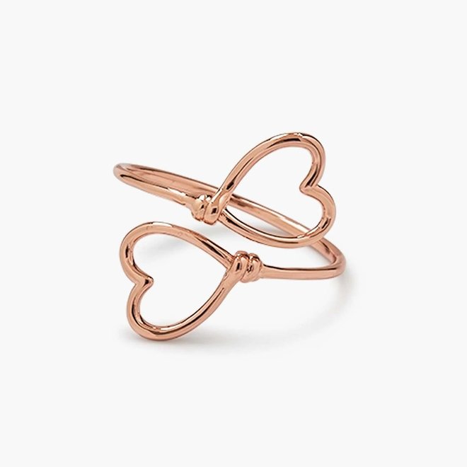 Pura Vida Heart Wire Wrap Ring Rose Gold