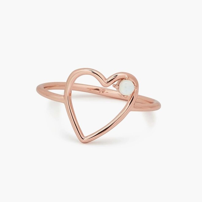 Pura Vida Sweetheart Stone Ring Rose Gold