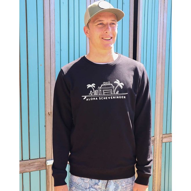 Aloha  Crew Neck Black Tiki Beach Club