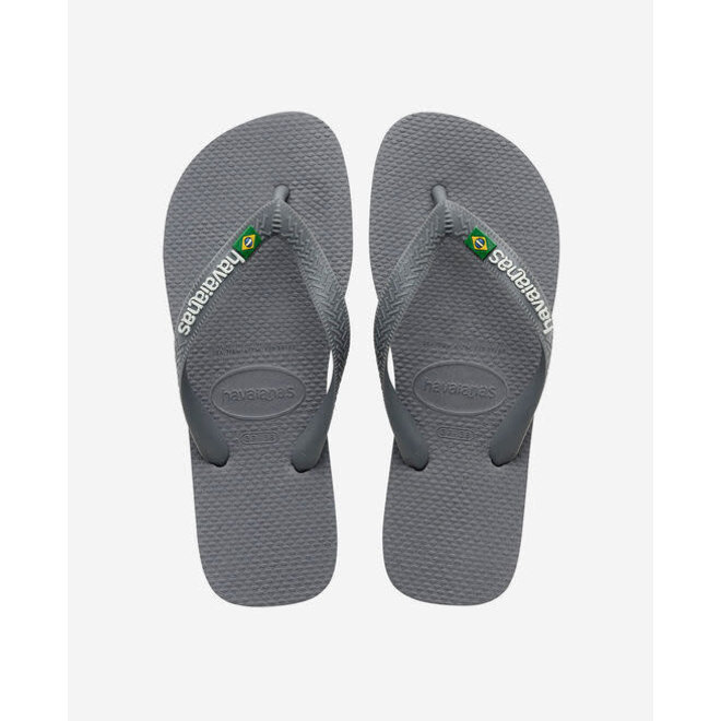 Havaianas Brasil Logo Steel Grey Slippers