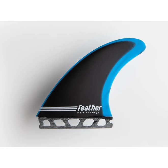 Feather Fins Single Tab Fiberglass Thruster Black Blue