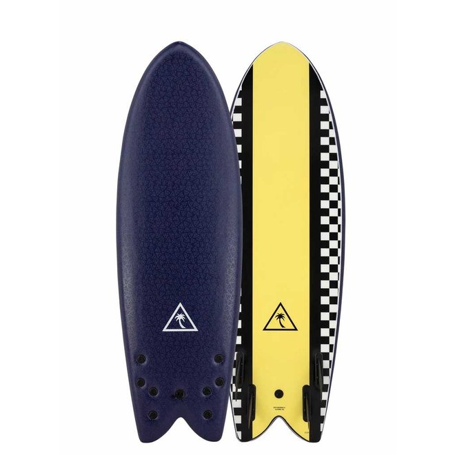 Catch Heritage 5'8'' Retro Fish Quad Midnight Blue/Yellow