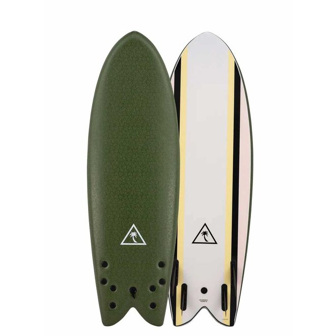 Catch Heritage 5'8'' Retro Fish Quad Military Green/Pink