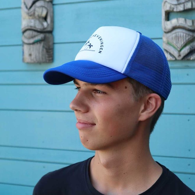 Aloha Trucker Cap Palm Blue/White