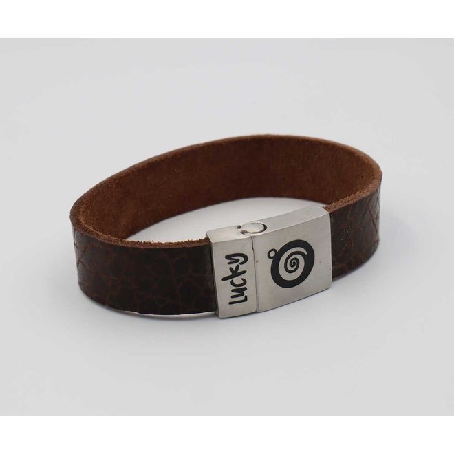 Lucky Bracelet Brown Black Logo