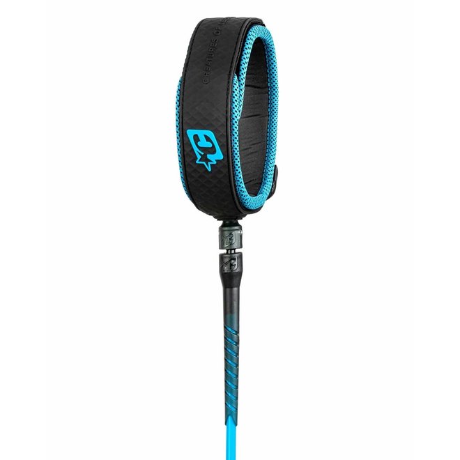 Creatures 9ft Longboard Knee Leash Black Cyan