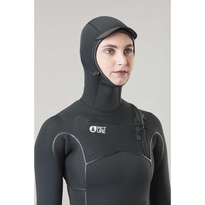 Picture Dome 5/4 Dames Hooded Wetsuit – Black