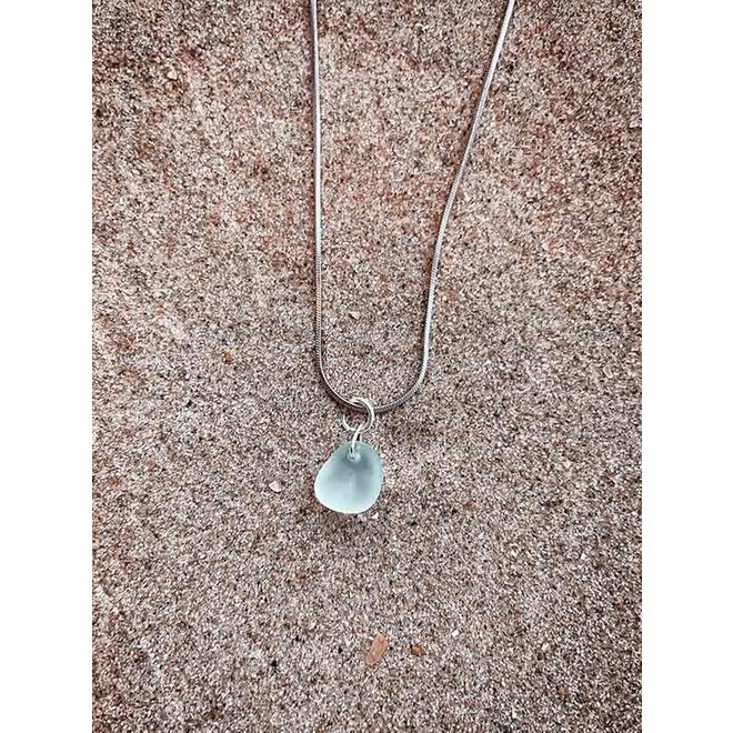 Laguna Treasures Sea Glass Necklace Light Turquoise Silver