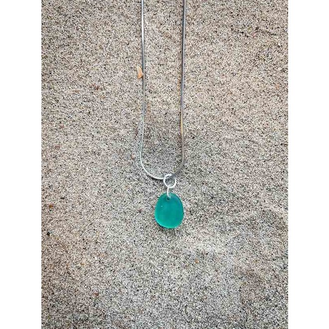 Laguna Treasures  Sea Glass necklace Turquoise Silver