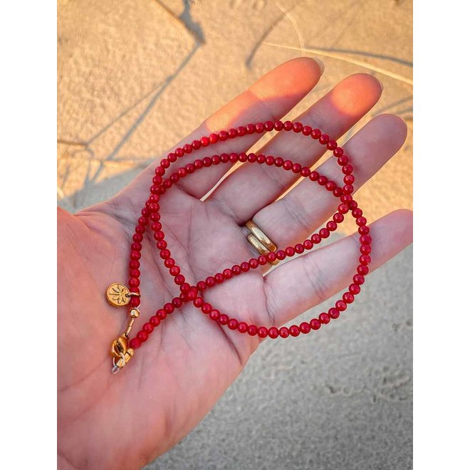 Laguna Treasures Bamboekoraal Kralen Ketting Rood