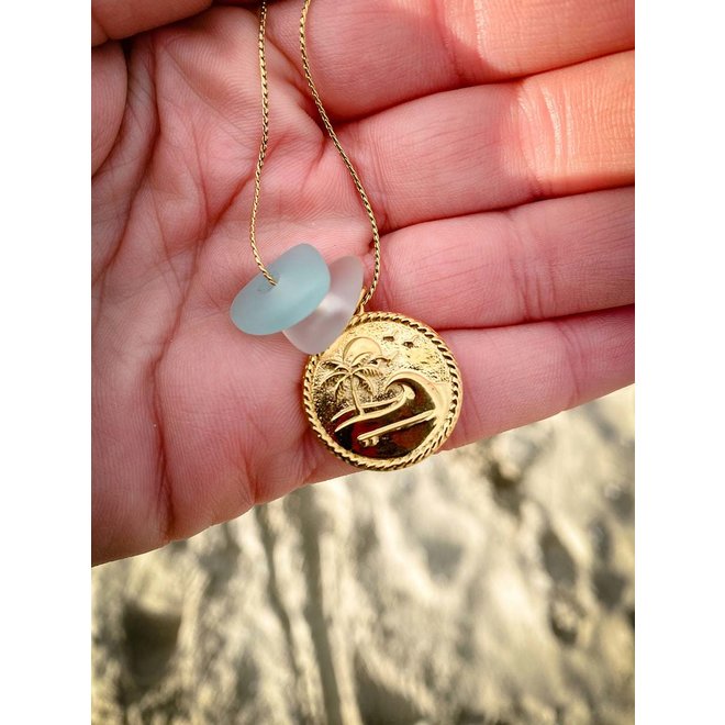 Laguna Treasures Zeeglas Ketting Island Vibes Goud