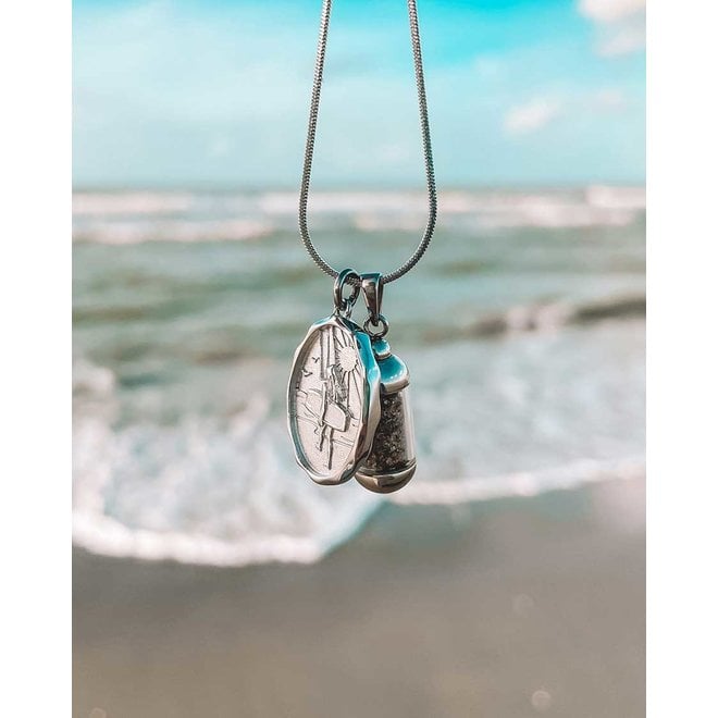 Laguna Treasures Beach Pendant Zilver met Kitegirl