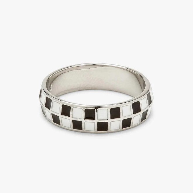 Pura Vida Checkerboard Ring Silver