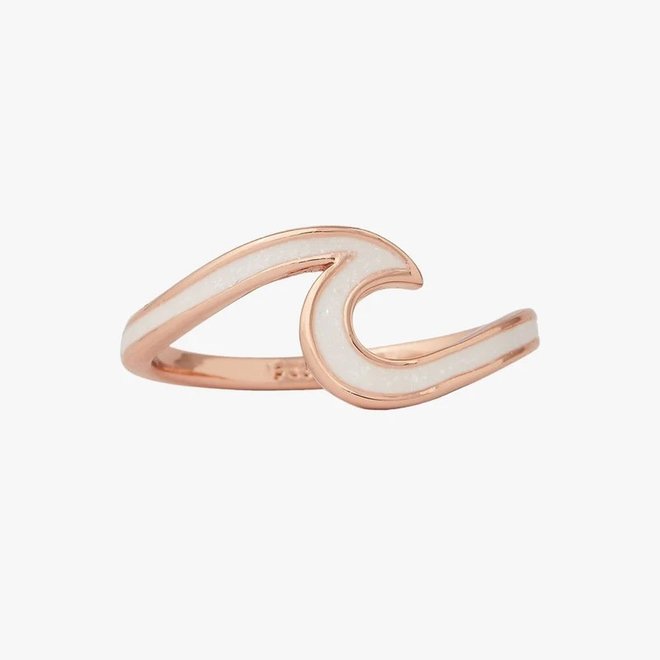 Pura Vida Enameled Wave Ring Rose Gold