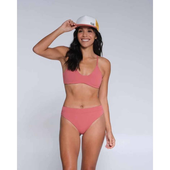 Salty Crew Dames Tandem Rev Bikini Bottom Rosewood