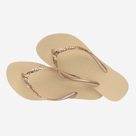 Havaianas Slim Glitter II Sand/ Grey Slippers