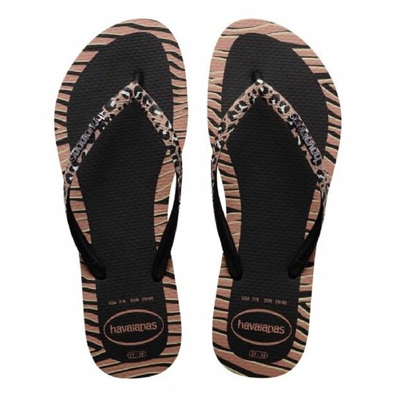 Havaianas Slim Animals Fashion Black Slippers