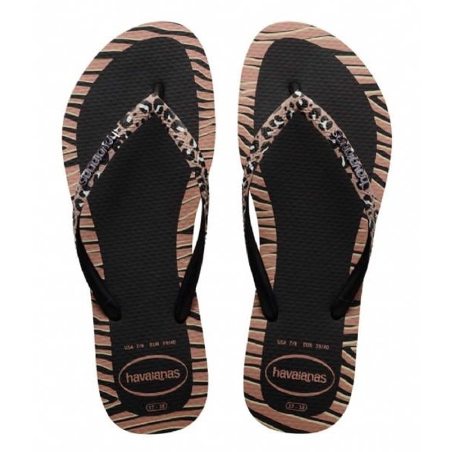 Havaianas Slim Animals Fashion Black Slippers