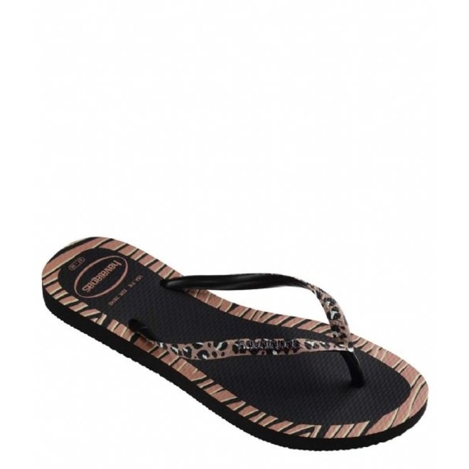 Havaianas Slim Animals Fashion Black Slippers