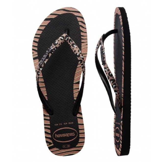 Havaianas Slim Animals Fashion Black Slippers