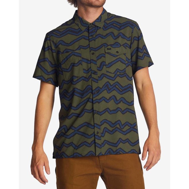 Billabong Heren Surftrek Perf SS Shirt Dark Olive