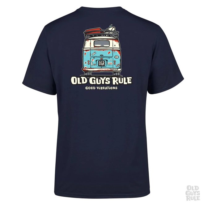 Old Guys Rule Good Vibrations Tee Navy