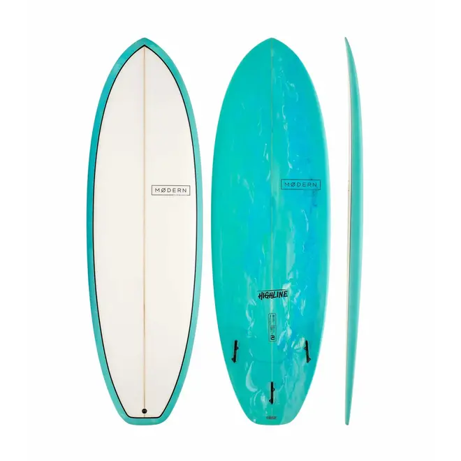 6'4 Modern Highline PU - FCS II - 3 Fin - Sea Tint