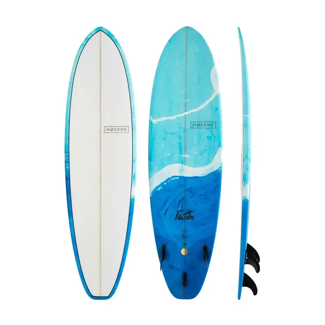 6'4 Modern Falcon Pu - Fcs II - 3 Fin - Blue Swirl Tint