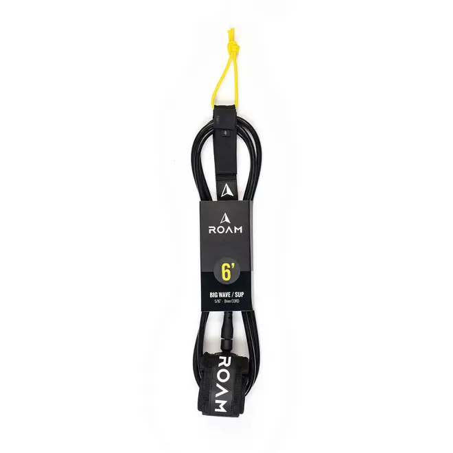 ROAM 6' Big Wave / SUP Leash Black (8mm)