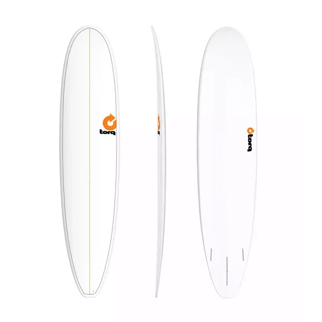 8'6 Torq Longboard - Futures - 3 Fin - White Pinline