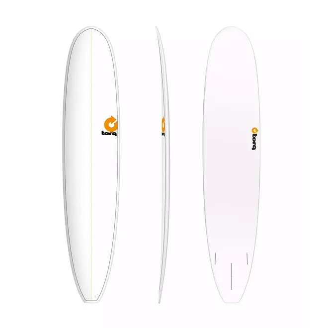 9'6 Torq Longboard - Futures - 2 + 1 - White Pinline