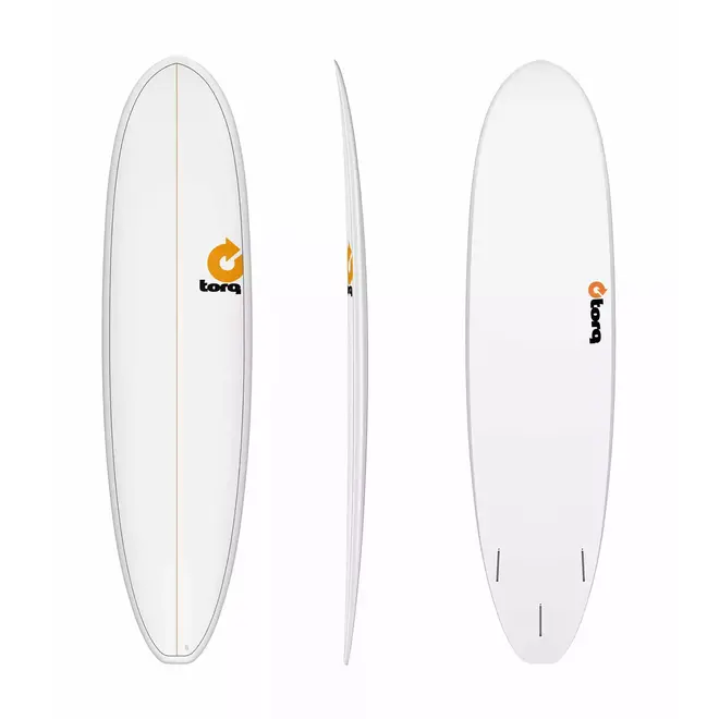 7'4 Torq Funboard V+ - Futures - 3 Fin - White Pinline