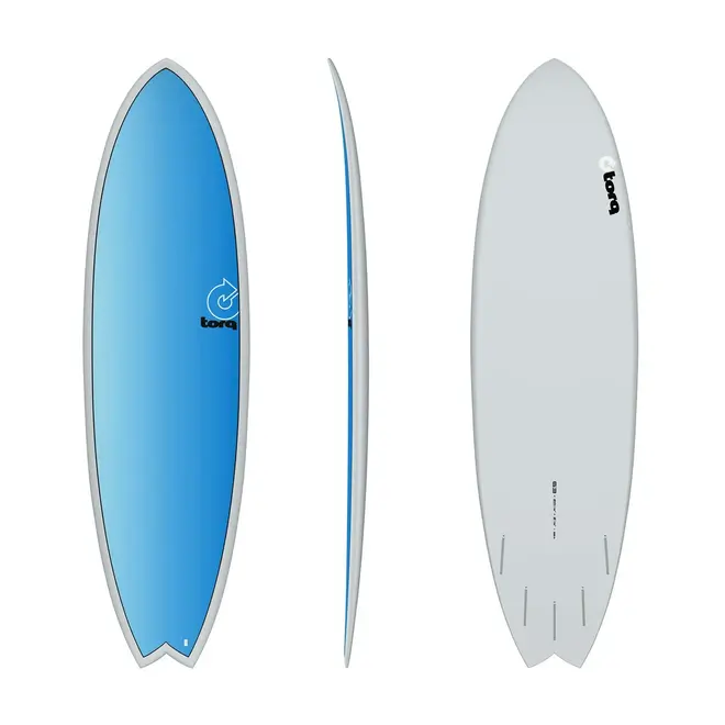 6'3 Torq Fish - Futures - 5 Fin - Full Fade Gray + blue-blue