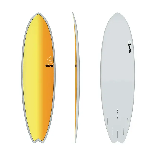 6'6 Torq Fish - Futures - 5 Fin - Full Fade Gray + yellow-orange