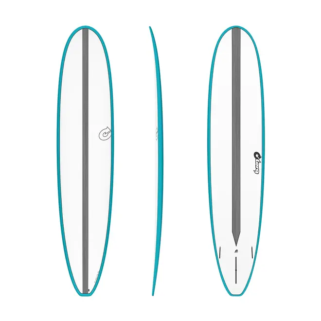 8'0 Torq Longboard CS - Futures - 3 Fin - Teal Rail