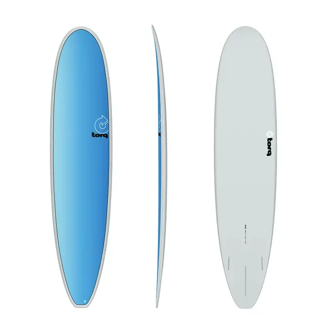 8'6 Torq Longboard - Futures - 3 Fin - Full Fade Gray + blue-blue
