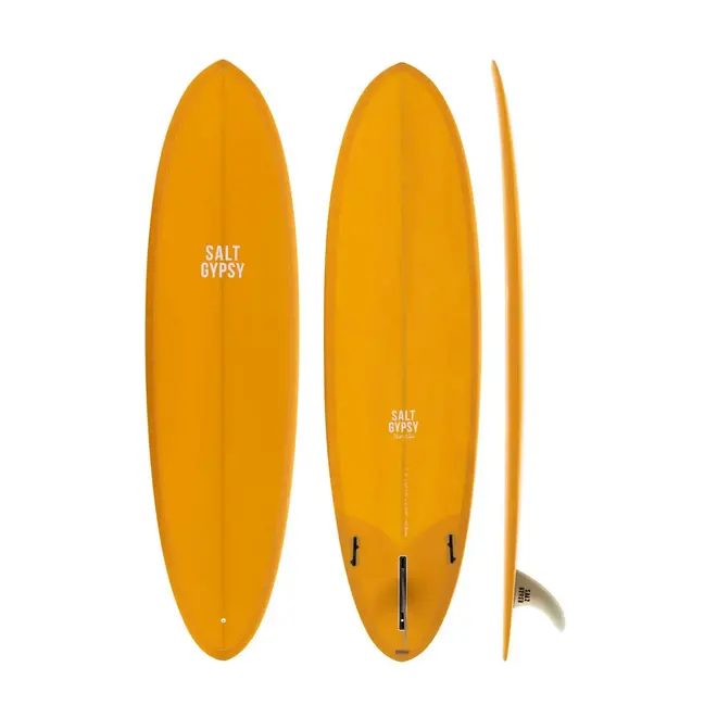 7'4 Salt Gypsy Mid Tide PU - FCS II - 2 + 1 - Mustard Tint