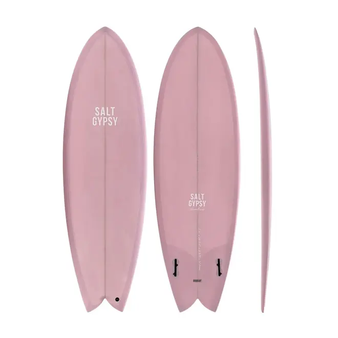 5'8 Salt Gypsy ShoreBird PU - FCS II - 2 Fin - Dirty Pink Tint