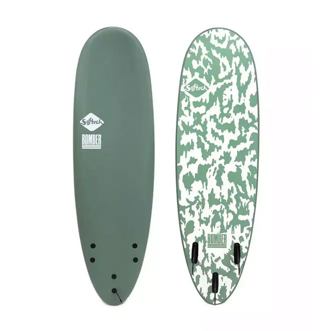 6'4 Softech Bomber - FCS II - 3 Fin - Smoke Green/White