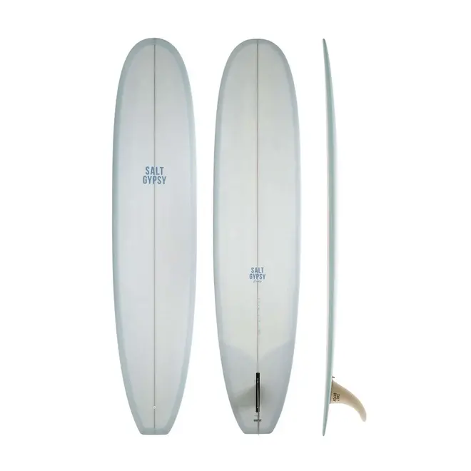 9'0 Salt Gypsy Dusty Retro Longboard PU - Single Fin - Vintage Blue Tint