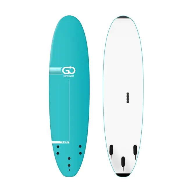 7'6 GO Softboard Wide Body School and Rental - 3 Fin - Green