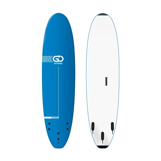 8'0 GO Softboard Wide Body School and Rental - 3 Fin - Dark Blue