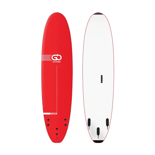 8'6 GO Softboard Wide Body School and Rental - 3 Fin - Red