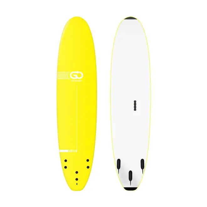 9'0 GO Softboard Wide Body School and Rental - 3 Fin - Yellow