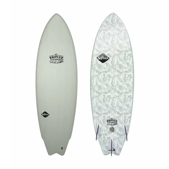 5'8 Softech The Triplet Epoxy Series - FCS II - 3 Fin - Palm