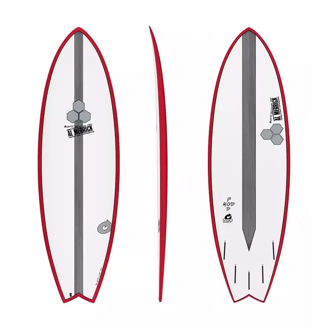 6'6 Channel Islands Pod Mod - Torq X-Lite - Futures - 5 Fin - Red Rail