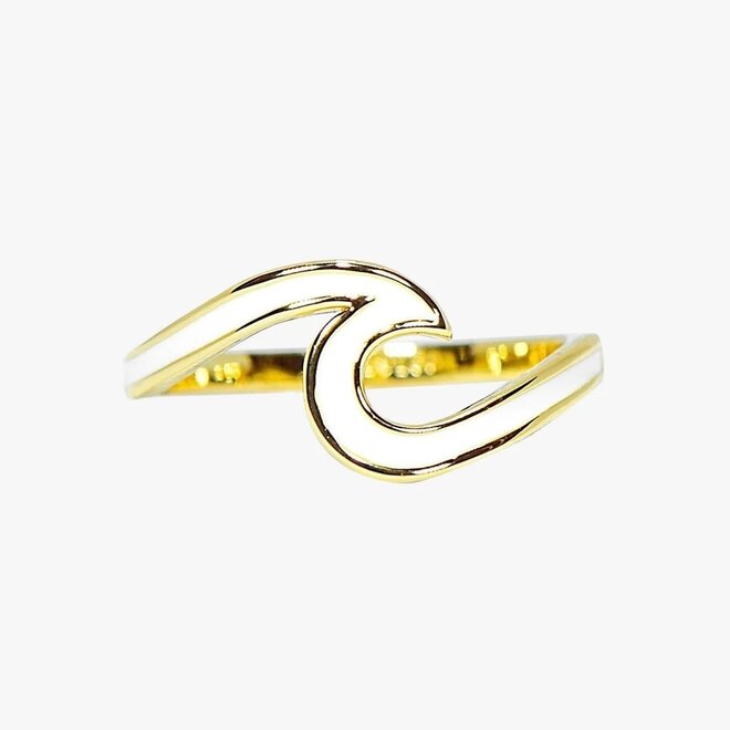 Pura Vida Enameled Wave Ring Gold