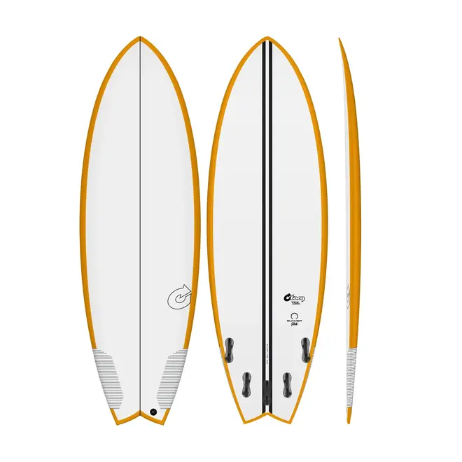 5'8 Torq Summer Fish TEC - FCS II - 5 Fin - Orange Rail